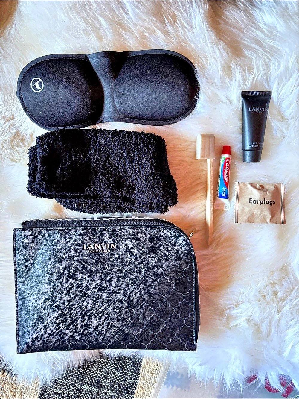 Lanvin Turkish Airlines Business Class Amenity Kit Black & Gray